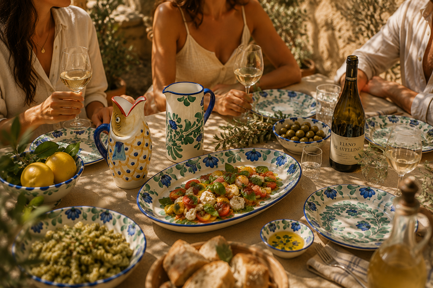 A Tavola, Handpainted pieces for long lunches and shared dining.